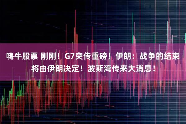 嗨牛股票 刚刚！G7突传重磅！伊朗：战争的结束将由伊朗决定！波斯湾传来大消息！