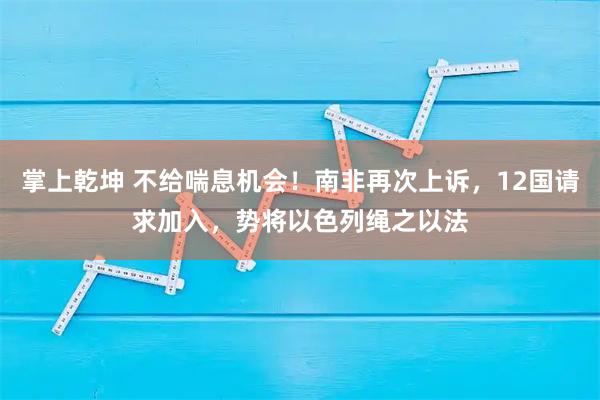掌上乾坤 不给喘息机会！南非再次上诉，12国请求加入，势将以色列绳之以法